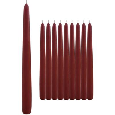 Magni, Bougie, Bougies pour chandelier 22 x 240 mm, bordeaux, lot de 10 (10 pcs) - Publicité Magni, Bougie, Bougies pour chandelier 22 x 240 mm, bordeaux, lot de 10 (10 pcs) - Publicité