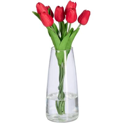 Relaxdays Vase en Verre - 21,5x15cm - Décoration Transparente - Publicité Relaxdays Vase en Verre - 21,5x15cm - Décoration Transparente - Publicité