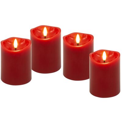 Goobay, Bougie à LED, 4er-Set LED-Echtwachskerzen, rot (4x) - Publicité Goobay, Bougie à LED, 4er-Set LED-Echtwachskerzen, rot (4x) - Publicité