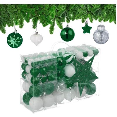 Relaxdays, Décorations de sapin de Noël, 110x boules-de-Noël (101x) - Publicité Relaxdays, Décorations de sapin de Noël, 110x boules-de-Noël (101x) - Publicité
