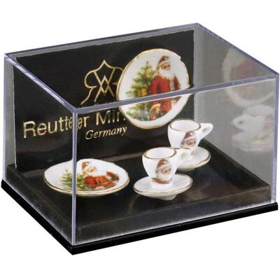 Reutter, Miniatures, 001.534/5 - Miniature, 2 ensembles de café "Father Christmas - Publicité Reutter, Miniatures, 001.534/5 - Miniature, 2 ensembles de café "Father Christmas - Publicité
