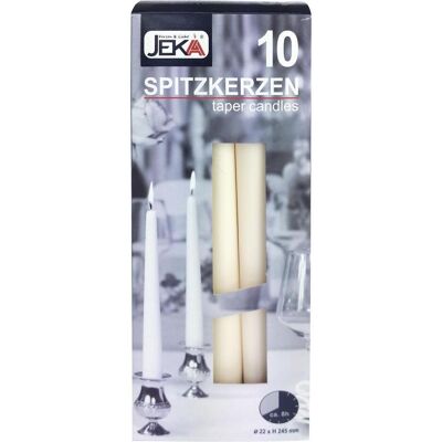 Magni, Bougie, Bougies pointues 22 x 245 mm, couleur ivoire, lot de 10 (10 pcs) - Publicité Magni, Bougie, Bougies pointues 22 x 245 mm, couleur ivoire, lot de 10 (10 pcs) - Publicité