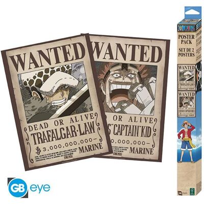ABYstyle, Tableaux, One Piece - Wanted Law & Kid (38 x 52 cm) - Publicité ABYstyle, Tableaux, One Piece - Wanted Law & Kid (38 x 52 cm) - Publicité