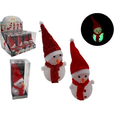Magni, Décorations de sapin de Noël, Lampe de Noël bonhomme de neige avec effet de changement de couleur rouge/blanc 19cm, 2 assortiments - Publicité Magni, Décorations de sapin de Noël, Lampe de Noël bonhomme de neige avec effet de changement de couleur rouge/blanc 19cm, 2 assortiments - Publicité