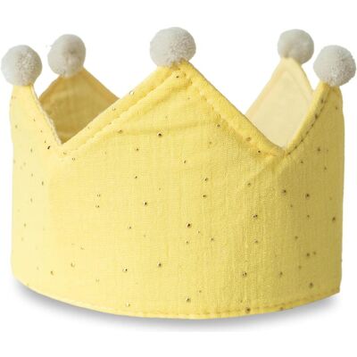 Papierdrachen Couronne en mousseline avec accents dorés - Jaune (1 pcs) - Publicité Papierdrachen Couronne en mousseline avec accents dorés - Jaune (1 pcs) - Publicité
