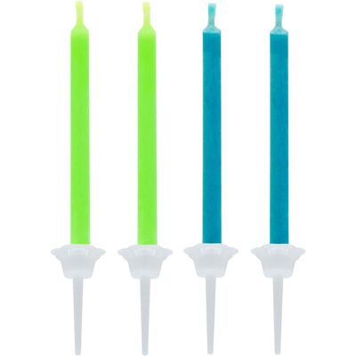 Idena, Bougie, Bougies avec flamme colorée bleu/vert 12pcs (12 pcs) - Publicité Idena, Bougie, Bougies avec flamme colorée bleu/vert 12pcs (12 pcs) - Publicité