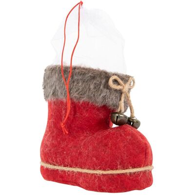 Idena, Décorations de Noël, Botte de Saint Nicolas rouge 14x8x13,5cm avec housse en feutre - Publicité Idena, Décorations de Noël, Botte de Saint Nicolas rouge 14x8x13,5cm avec housse en feutre - Publicité