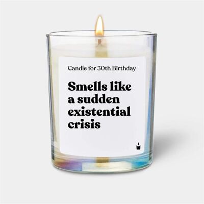 Chatty Candles, Bougie parfumée, Bougie parfumée Flowery Candle for 30th Birthday - Smells like a sudden existential crisis - Publicité Chatty Candles, Bougie parfumée, Bougie parfumée Flowery Candle for 30th Birthday - Smells like a sudden existential crisis - Publicité