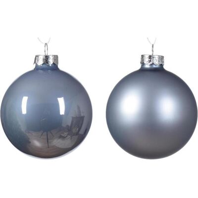 Decoris, Décorations de sapin de Noël, Christmas Tree toy, light blue, 80 mm, glass, 6 pcs (6x) - Publicité Decoris, Décorations de sapin de Noël, Christmas Tree toy, light blue, 80 mm, glass, 6 pcs (6x) - Publicité