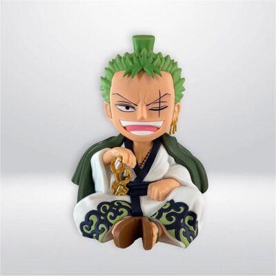 Plastoy, Tirelire, Salvadanaio One Piece Roronoa Zoro Zorojuro - Publicité Plastoy, Tirelire, Salvadanaio One Piece Roronoa Zoro Zorojuro - Publicité