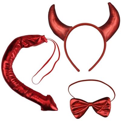 Décorations de sapin de Noël, A set of carnival accessories devil 348900740, red (3x) - Publicité Décorations de sapin de Noël, A set of carnival accessories devil 348900740, red (3x) - Publicité