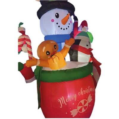 Basic, Décorations de Noël, Schneemann Pinguin Keks 130 x 80 x 183 cm Aufblasbar - Publicité Basic, Décorations de Noël, Schneemann Pinguin Keks 130 x 80 x 183 cm Aufblasbar - Publicité