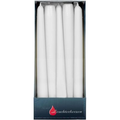 Magni, Bougie, Bougies pour chandelier 22 x 240 mm, blanches, lot de 10 (10 pcs) - Publicité Magni, Bougie, Bougies pour chandelier 22 x 240 mm, blanches, lot de 10 (10 pcs) - Publicité