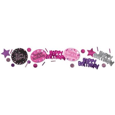 Amscan Confettis Roses "Joyeux Anniversaire (1 pcs) - Publicité Amscan Confettis Roses "Joyeux Anniversaire (1 pcs) - Publicité