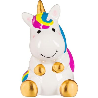 Idena, Tirelire, Tirelire en céramique Licorne 10,2x8,8x14,3cm - Publicité Idena, Tirelire, Tirelire en céramique Licorne 10,2x8,8x14,3cm - Publicité