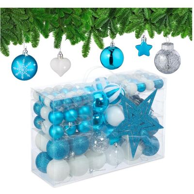 Relaxdays, Décorations de sapin de Noël, Ensemble de boules de Noël (101x) - Publicité Relaxdays, Décorations de sapin de Noël, Ensemble de boules de Noël (101x) - Publicité