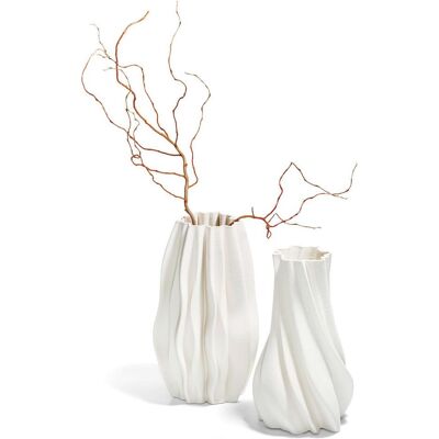 Philippi Vase, Vase Plissee Keramik 17x16x30 cm - Publicité Philippi Vase, Vase Plissee Keramik 17x16x30 cm - Publicité