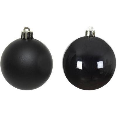 Decoris, Décorations de sapin de Noël, Christmas Tree toys 140417, black, 80 mm, 6 pcs (6x) - Publicité Decoris, Décorations de sapin de Noël, Christmas Tree toys 140417, black, 80 mm, 6 pcs (6x) - Publicité
