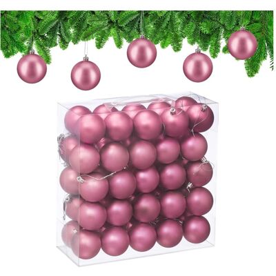Relaxdays, Décorations de sapin de Noël, - Weihnachtskugeln 50er Set, Rosa/ Silber (50x) - Publicité Relaxdays, Décorations de sapin de Noël, - Weihnachtskugeln 50er Set, Rosa/ Silber (50x) - Publicité