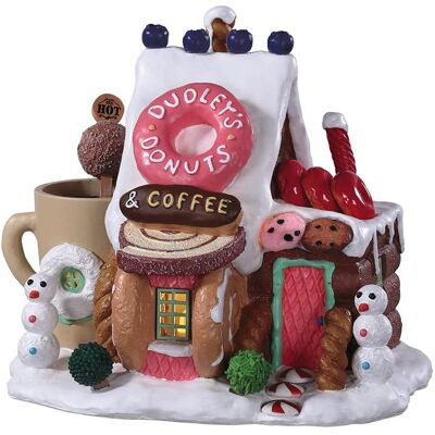 Lemax, Miniatures, Dudleys Donut Shop avec adaptateur - Publicité Lemax, Miniatures, Dudleys Donut Shop avec adaptateur - Publicité