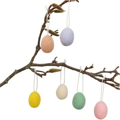 Papierdrachen, Déco de Pâques, 6 oeufs de Pâques en feutre à suspendre (6x) - Publicité Papierdrachen, Déco de Pâques, 6 oeufs de Pâques en feutre à suspendre (6x) - Publicité