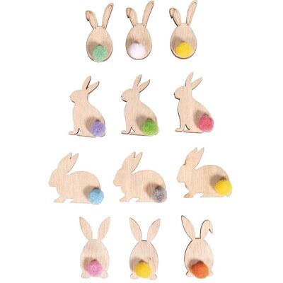 Rayher, Déco de Pâques, Holz Streuteile Hase 12 Stk. Bunt (12x) - Publicité Rayher, Déco de Pâques, Holz Streuteile Hase 12 Stk. Bunt (12x) - Publicité