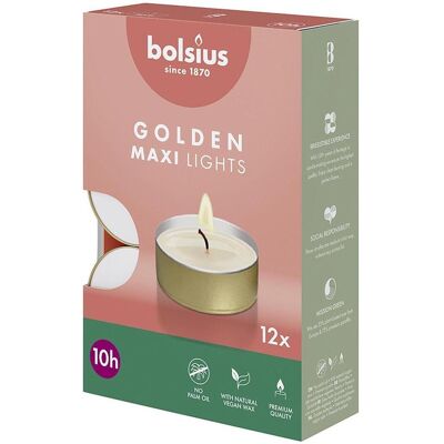 Bolsius Maxi Bougies 10Std Or - Bougies - Publicité Bolsius Maxi Bougies 10Std Or - Bougies - Publicité