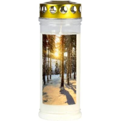 Magni, Bougie, Bougie commémorative 75x210mm Forêt d'hiver - Publicité Magni, Bougie, Bougie commémorative 75x210mm Forêt d'hiver - Publicité