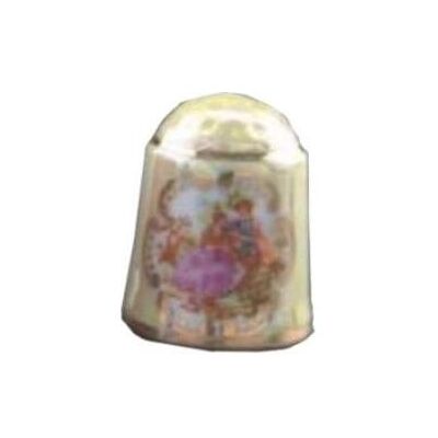 Reutter, Miniatures, 003.245/7 - Dé à coudre décor plein "lustre jaune", miniature - Publicité Reutter, Miniatures, 003.245/7 - Dé à coudre décor plein "lustre jaune", miniature - Publicité