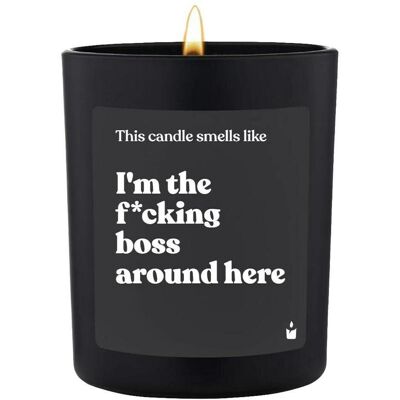 Chatty Candles, Bougie parfumée, Bougie parfumée Woody I'm the f*cking boss around here - Publicité Chatty Candles, Bougie parfumée, Bougie parfumée Woody I'm the f*cking boss around here - Publicité