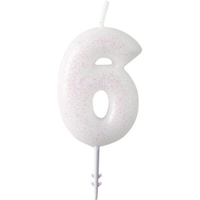 Riethmüller Bougie numérotée 6 paillettes hauteur 6,5 cm (5 pcs) - Publicité Riethmüller Bougie numérotée 6 paillettes hauteur 6,5 cm (5 pcs) - Publicité