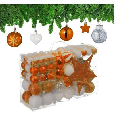 Relaxdays, Décorations de sapin de Noël, 110x boules-de-Noël (101x) - Publicité Relaxdays, Décorations de sapin de Noël, 110x boules-de-Noël (101x) - Publicité