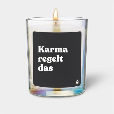 Chatty Candles, Bougie parfumée, Duftkerze Woody Karma regelt das - Publicité Chatty Candles, Bougie parfumée, Duftkerze Woody Karma regelt das - Publicité