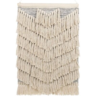Beliani Décoration murale en coton beige avec tassels - Type de mur - Publicité Beliani Décoration murale en coton beige avec tassels - Type de mur - Publicité