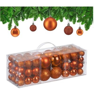 Relaxdays, Décorations de sapin de Noël, 76 boules de Noël (76x) - Publicité Relaxdays, Décorations de sapin de Noël, 76 boules de Noël (76x) - Publicité