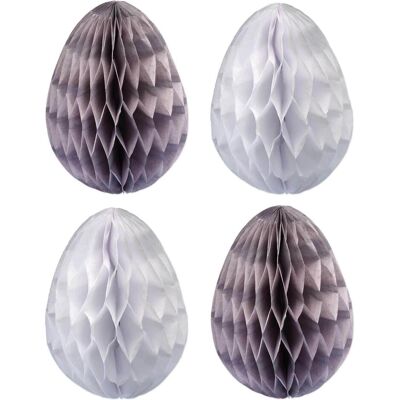 Papierdrachen, Déco de Pâques, Oeufs de Pâques papier de soie - gris-blanc - Set 3 (12x) - Publicité Papierdrachen, Déco de Pâques, Oeufs de Pâques papier de soie - gris-blanc - Set 3 (12x) - Publicité