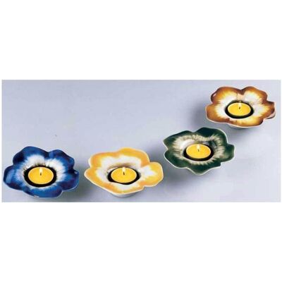 Wagner, Bougeoir, 02781/40 - Fleur pour bougie chauffe-plat, set de 4 couleurs différentes - Publicité Wagner, Bougeoir, 02781/40 - Fleur pour bougie chauffe-plat, set de 4 couleurs différentes - Publicité