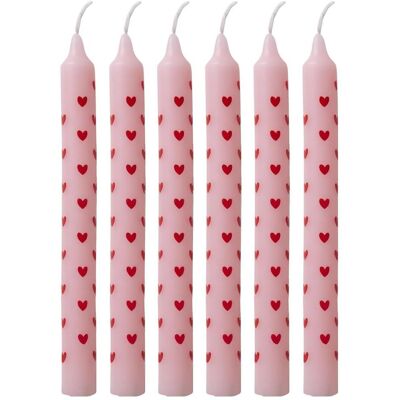 Rice, Bougie, - Candles with Heart Print - Red - Small (12 pcs) - Publicité Rice, Bougie, - Candles with Heart Print - Red - Small (12 pcs) - Publicité