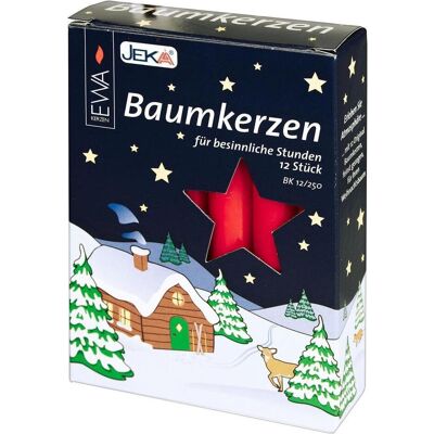 Magni, Bougie, Bougies en forme d'arbre 15 x 125 mm, rouges, lot de 12 (12 pcs) - Publicité Magni, Bougie, Bougies en forme d'arbre 15 x 125 mm, rouges, lot de 12 (12 pcs) - Publicité