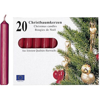 Heider Kerzen, Bougie, Bougie d'arbre 9,6cm Ø1,2cm rouge 20 paquets (20 pcs) - Publicité Heider Kerzen, Bougie, Bougie d'arbre 9,6cm Ø1,2cm rouge 20 paquets (20 pcs) - Publicité
