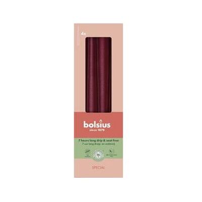 Bolsius, Bougie, Bougies gothiques 245/24 Box 4 Metallic Red (4 pcs) - Publicité Bolsius, Bougie, Bougies gothiques 245/24 Box 4 Metallic Red (4 pcs) - Publicité