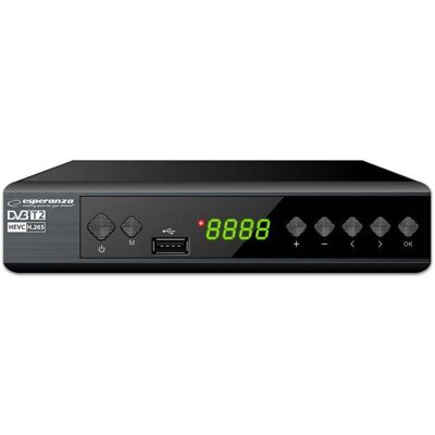 Esperanza EV111P Récepteur numérique DVB-T2 H.265 (DVB-T2), Récepteur TV, Noir - Publicité Esperanza EV111P Récepteur numérique DVB-T2 H.265 (DVB-T2), Récepteur TV, Noir - Publicité