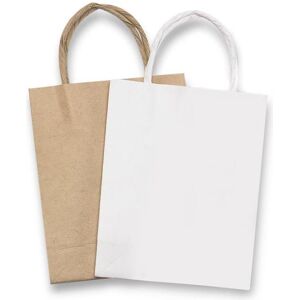 Folia Paper Sac en papier kraft naturel - 125x50x150mm - Lot de 20 - Publicité Folia Paper Sac en papier kraft naturel - 125x50x150mm - Lot de 20 - Publicité