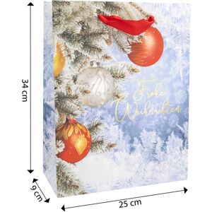 Idena, Emballage cadeau, Sac cadeau Noël blanc multicolore 25x9x34cm (1x) - Publicité Idena, Emballage cadeau, Sac cadeau Noël blanc multicolore 25x9x34cm (1x) - Publicité