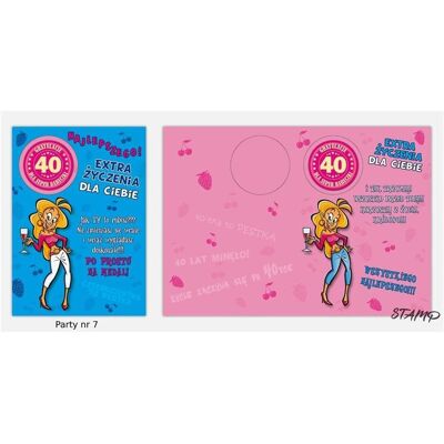Stamp, Carte de vœux + papier à lettres, Carte de fête avec autocollants B6 + enveloppe anniversaire 40 modèle 07 - Publicité Stamp, Carte de vœux + papier à lettres, Carte de fête avec autocollants B6 + enveloppe anniversaire 40 modèle 07 - Publicité