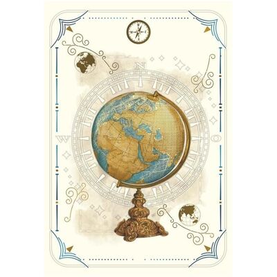 da Vinci, Carte de vœux + papier à lettres, Karte 12x18cm + Globus-Umschlag - Publicité da Vinci, Carte de vœux + papier à lettres, Karte 12x18cm + Globus-Umschlag - Publicité