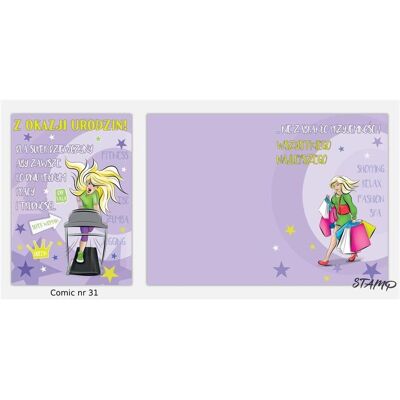 Stamp, Carte de vœux + papier à lettres, Carte B6 BD + Enveloppe Modèle n° 31 Anniversaire - Publicité Stamp, Carte de vœux + papier à lettres, Carte B6 BD + Enveloppe Modèle n° 31 Anniversaire - Publicité