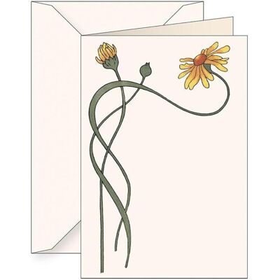 Teka, Carte de vœux + papier à lettres, B6 Karte + Umschlag 5578 Gelbe Blume - Publicité Teka, Carte de vœux + papier à lettres, B6 Karte + Umschlag 5578 Gelbe Blume - Publicité