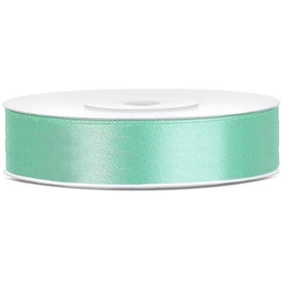 Partydeco, Emballage cadeau, Satin Ribbon, mint, 12mm/25m (1 pc. / 25 lm) (1x) - Publicité Partydeco, Emballage cadeau, Satin Ribbon, mint, 12mm/25m (1 pc. / 25 lm) (1x) - Publicité