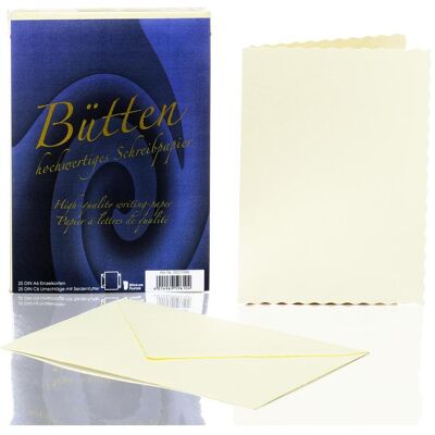 Rössler, Carte de vœux + papier à lettres, Porte-cartes Bütten ivory (50 pcs) - Publicité Rössler, Carte de vœux + papier à lettres, Porte-cartes Bütten ivory (50 pcs) - Publicité